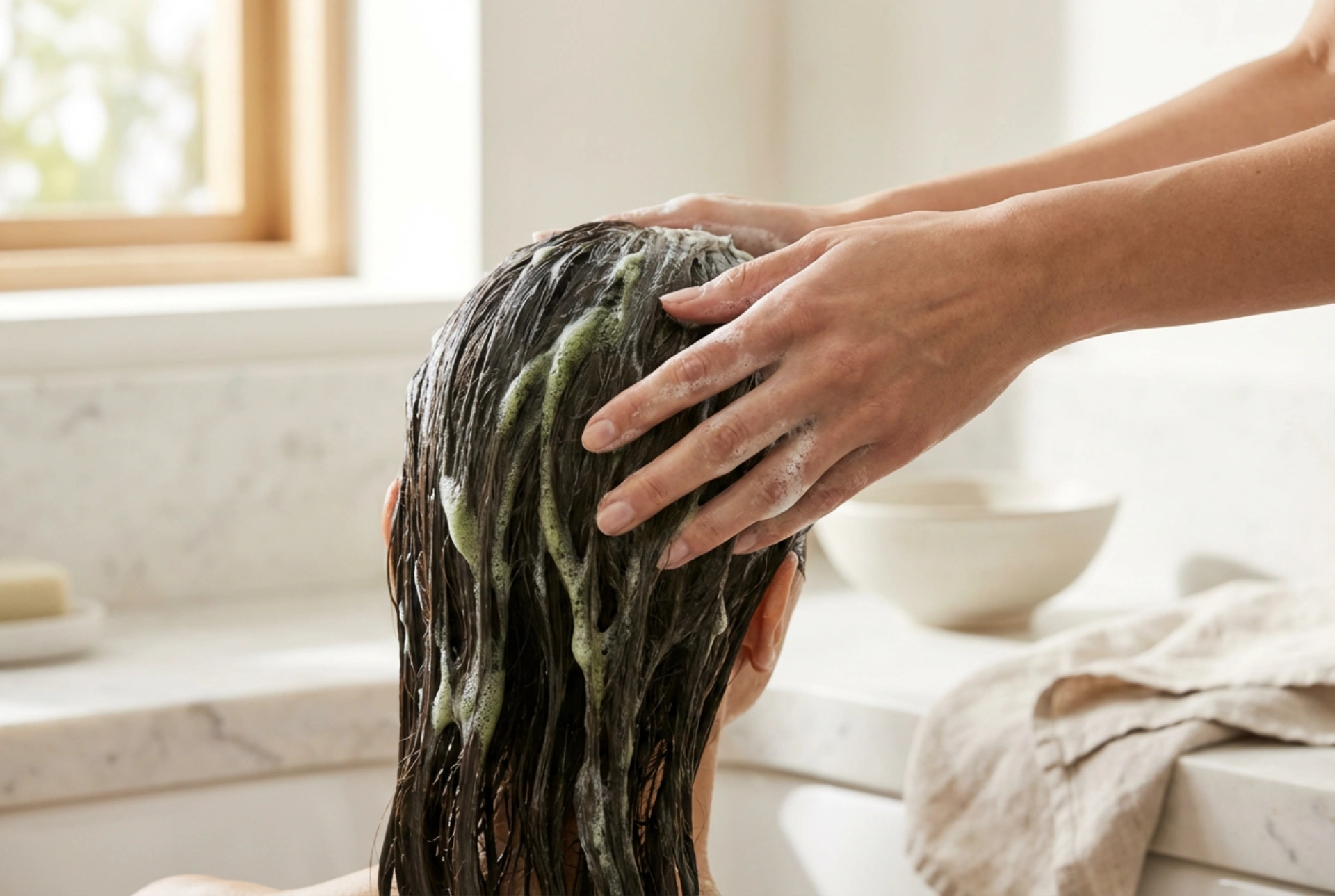 Groene shampoo voor het neutraliseren van rode tinten: keuze en wastechniek