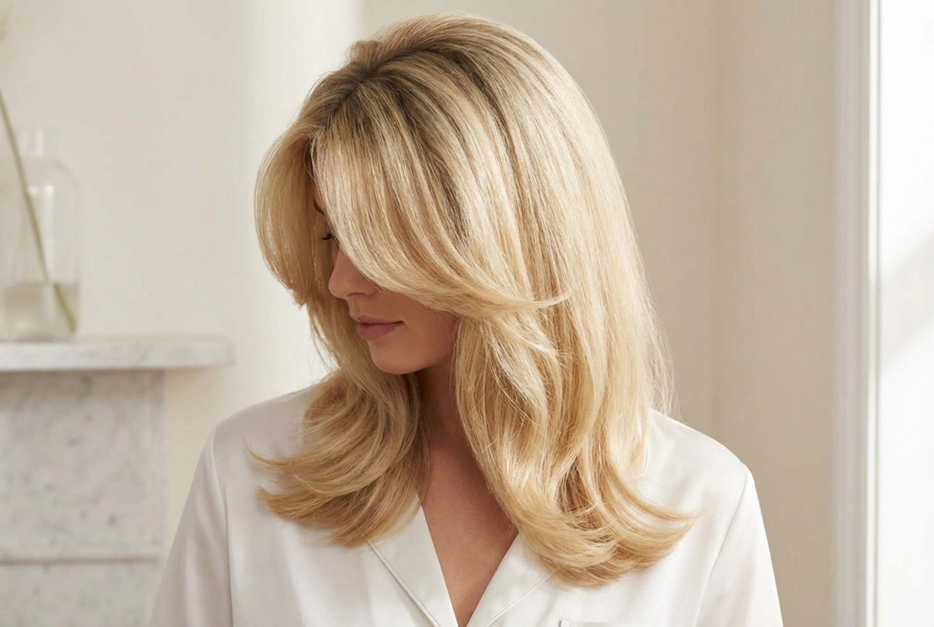 Jaren '90 kapsel: volume, gezichtsomlijstende lokken en naar buiten gekrulde punten