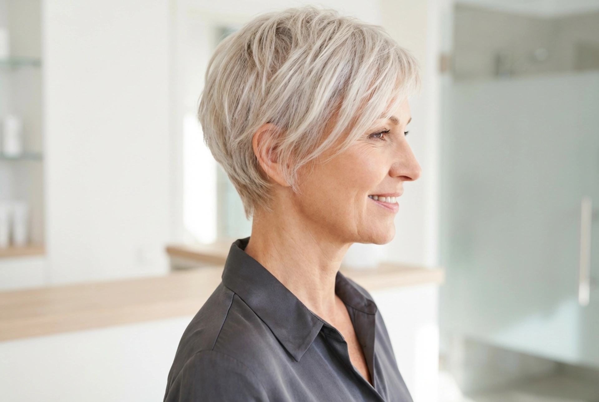 Kapsel voor vrouwen boven de 50: korte coupes en snelle styling