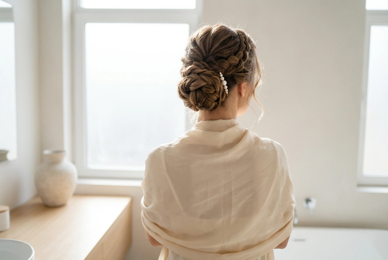 Kapsels voor een lange jurk naar een bruiloft: elegante knotten, golven en half-opgestoken haar