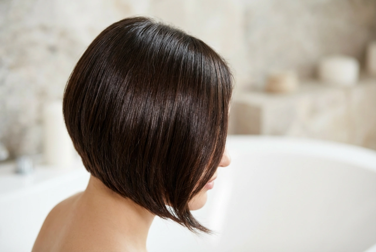 Asymmetrie die werkt: het glanzende zijwaartse kapsel voor vrouwen