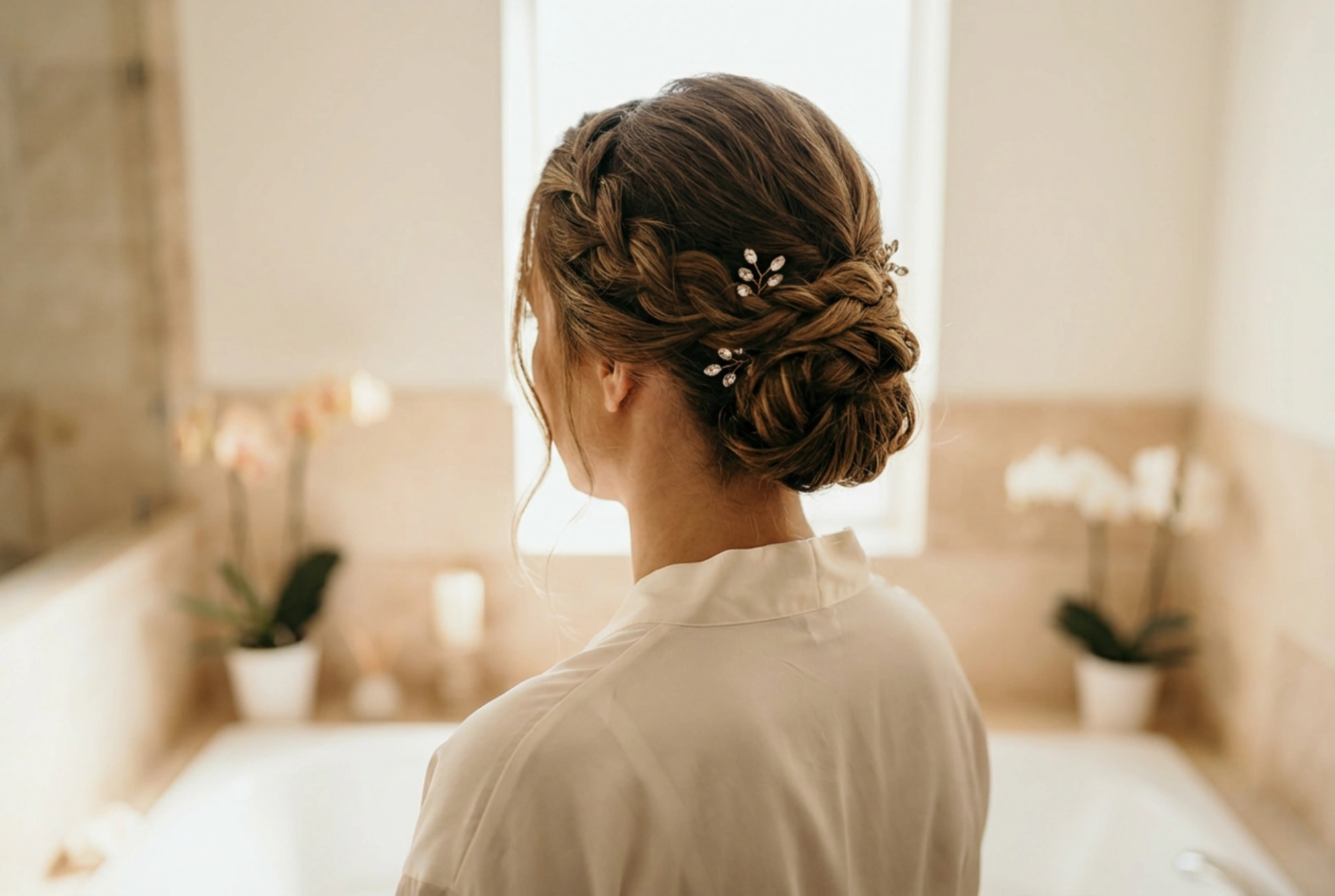 Kapsels voor half-lang haar voor een bruiloft: 3 elegante ideeën