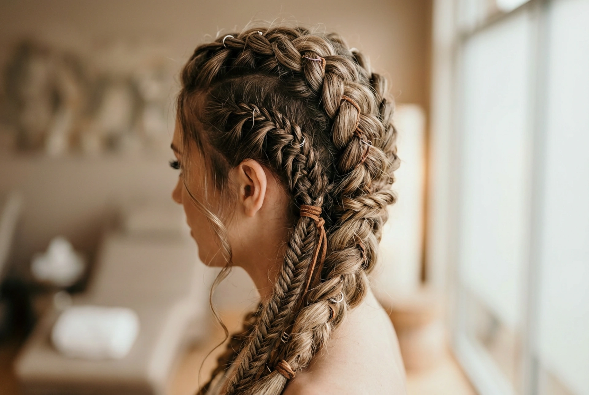 Vikingkapsels voor vrouwen: vlechten, secties en textuur stap voor stap