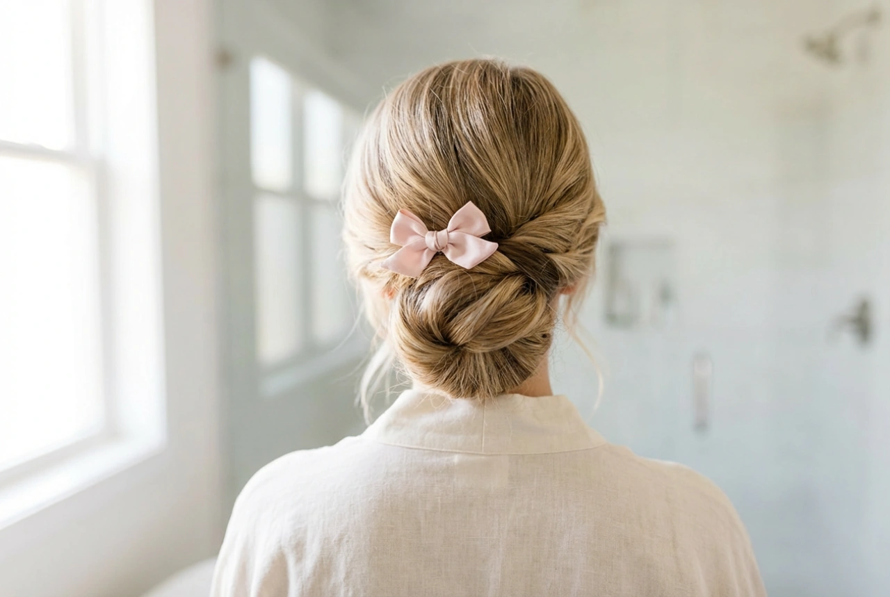 Romantische kapsels: elegant stylen en veilig bevestigen van een haarstrik