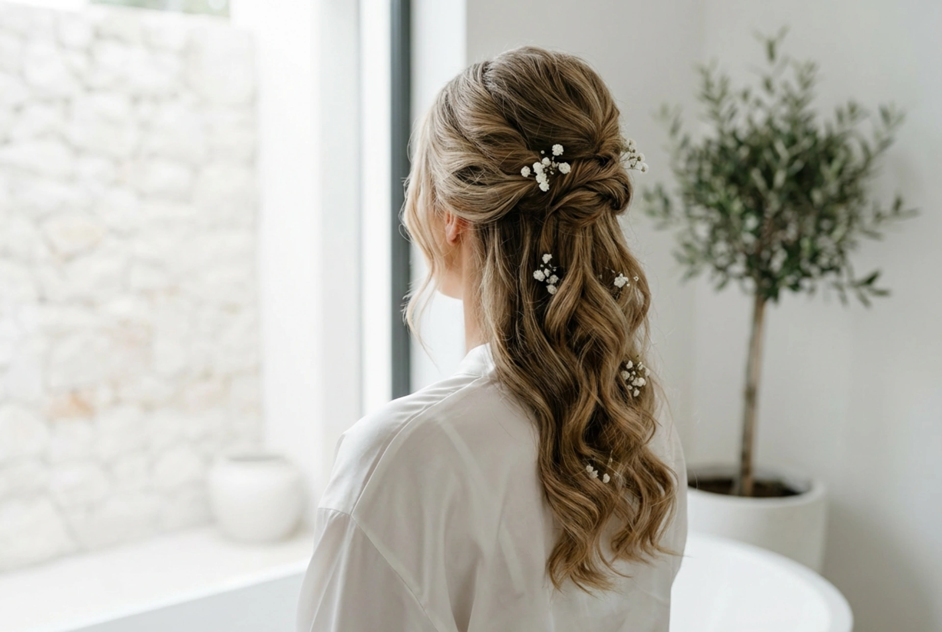 Elegante bruiloftskapsels voor lang haar