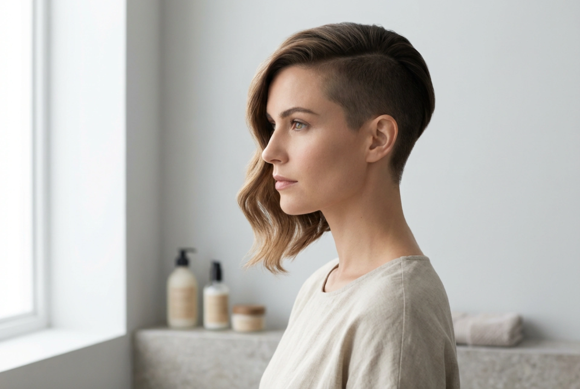 Asymmetrisch karakter: kapsels met een geschoren zijkant en hun styling