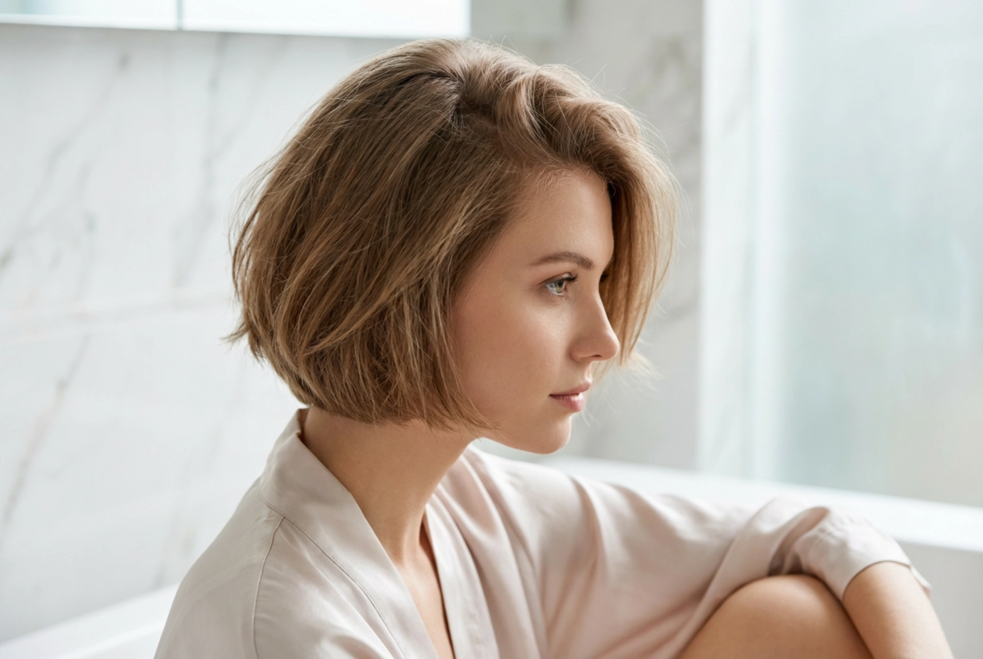 Korte bob en fijn haar: volume bij de aanzet en een lichte textuur