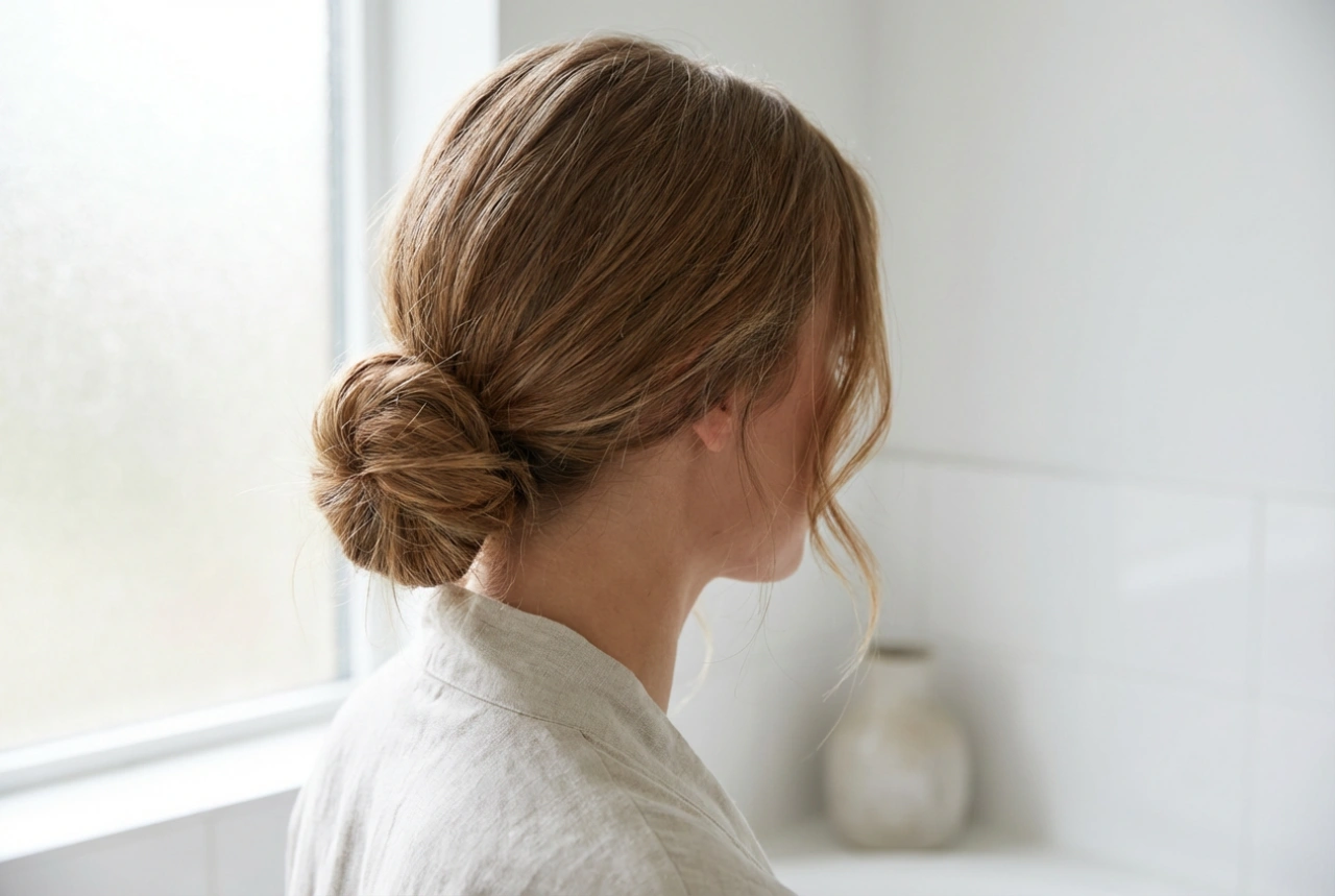 Opsteekkapsels voor halflang haar: half-buns, lage knotjes en losse vlechten