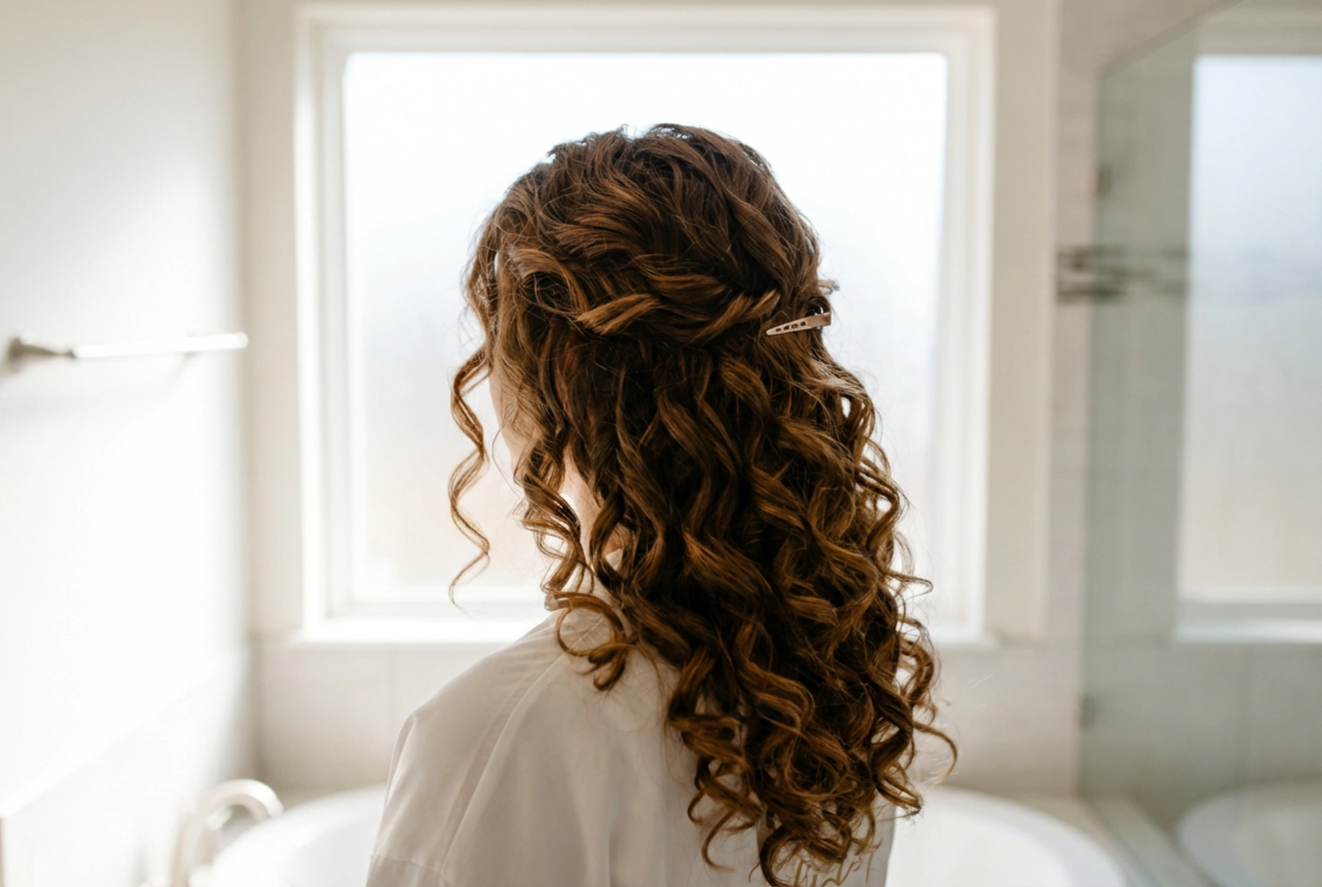 Opgestoken kapsels voor krullen: snelle technieken en fixatie zonder het te verzwaren