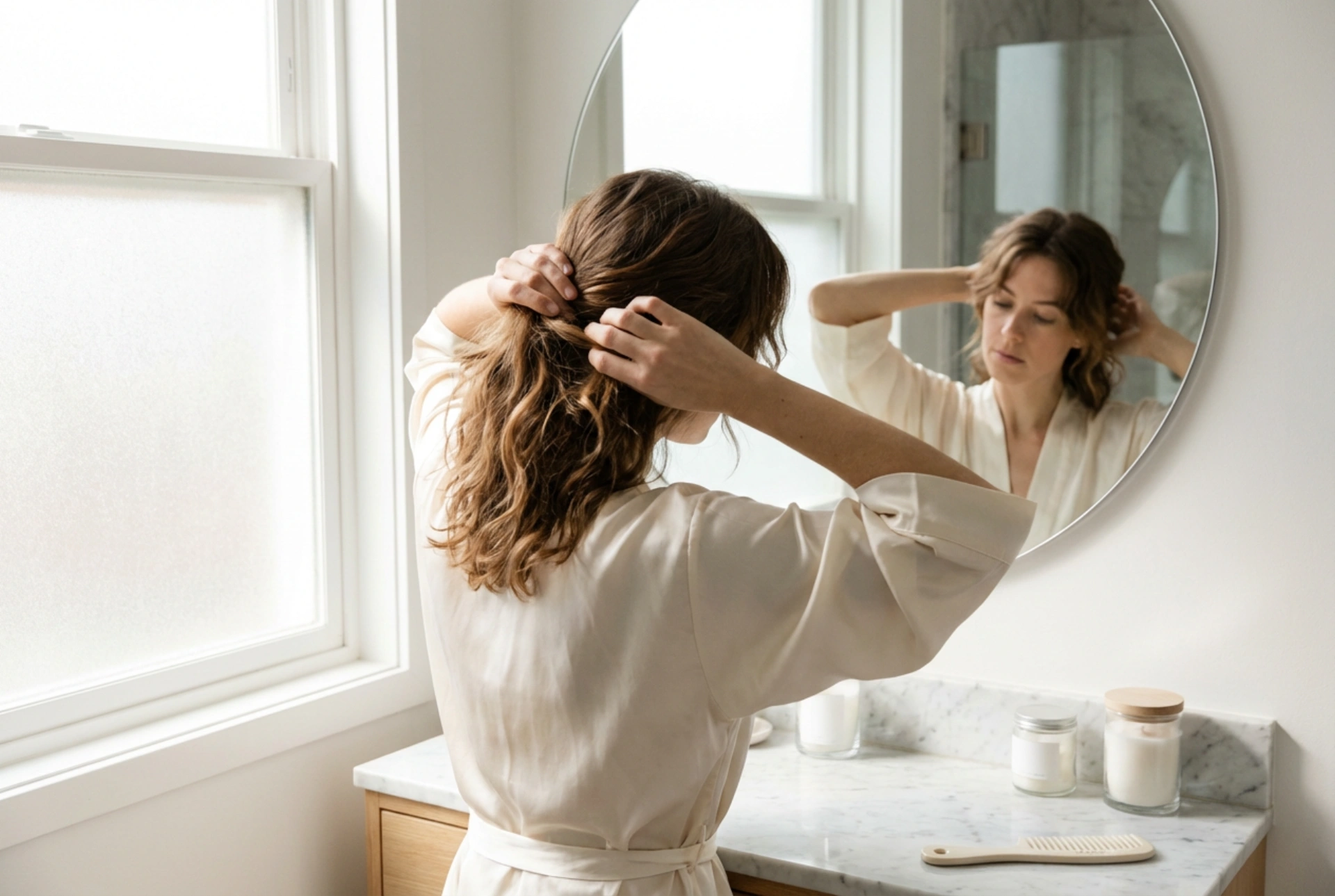 Half-lang haar: stap-voor-stap kapsels voor werk, een date en het weekend