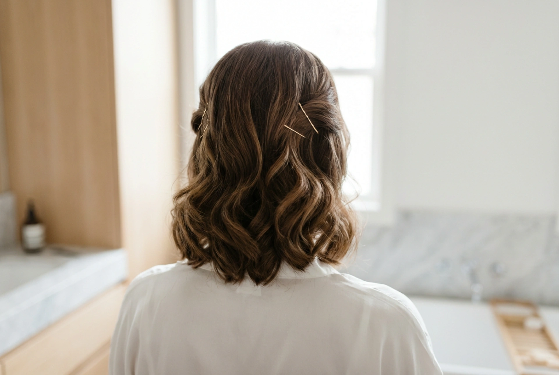 Halflang haar stylen: snelle golven, volume en elegante haarspelden