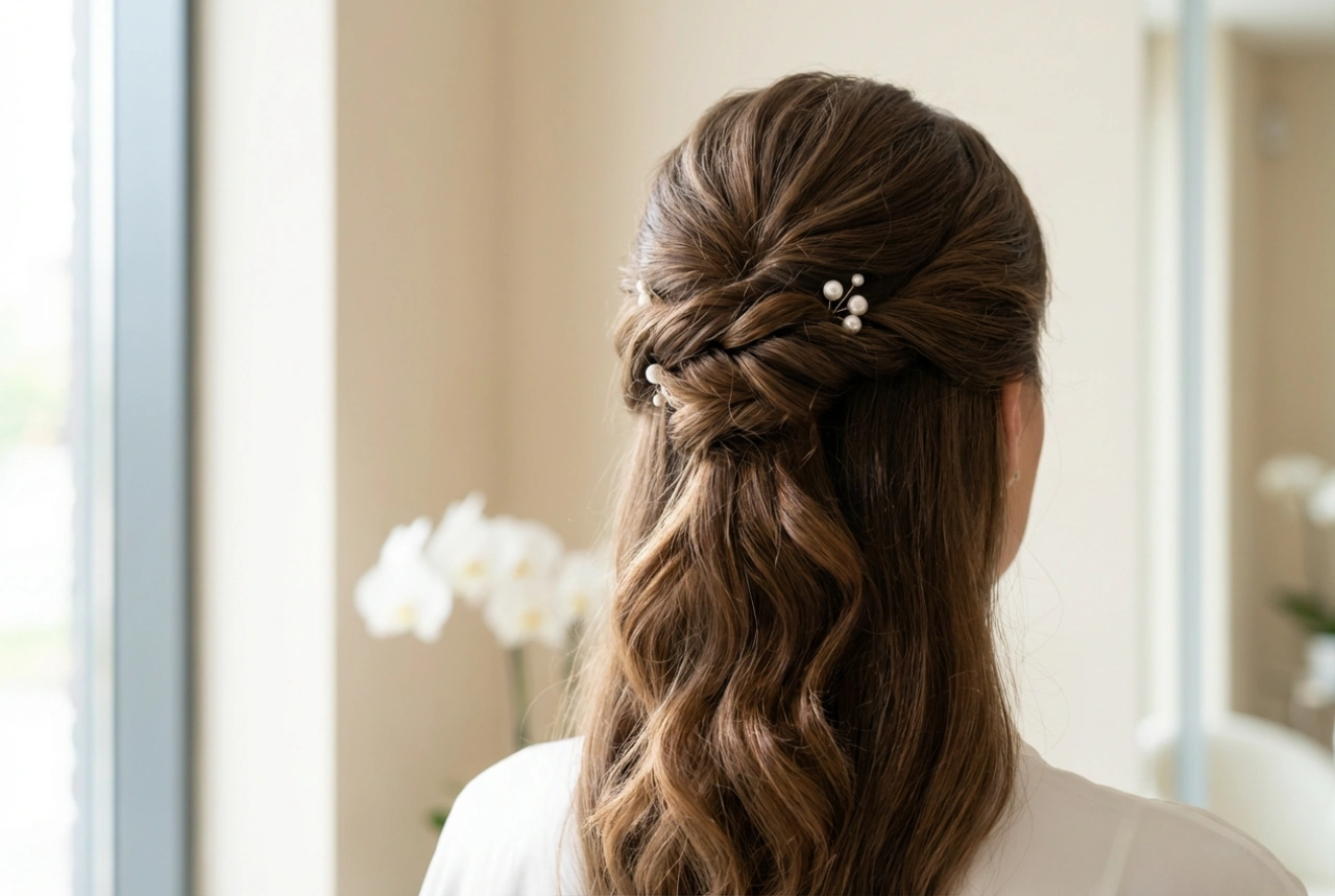 Feestelijk opsteekkapsel: een trouwkapsel voor lang haar stap voor stap