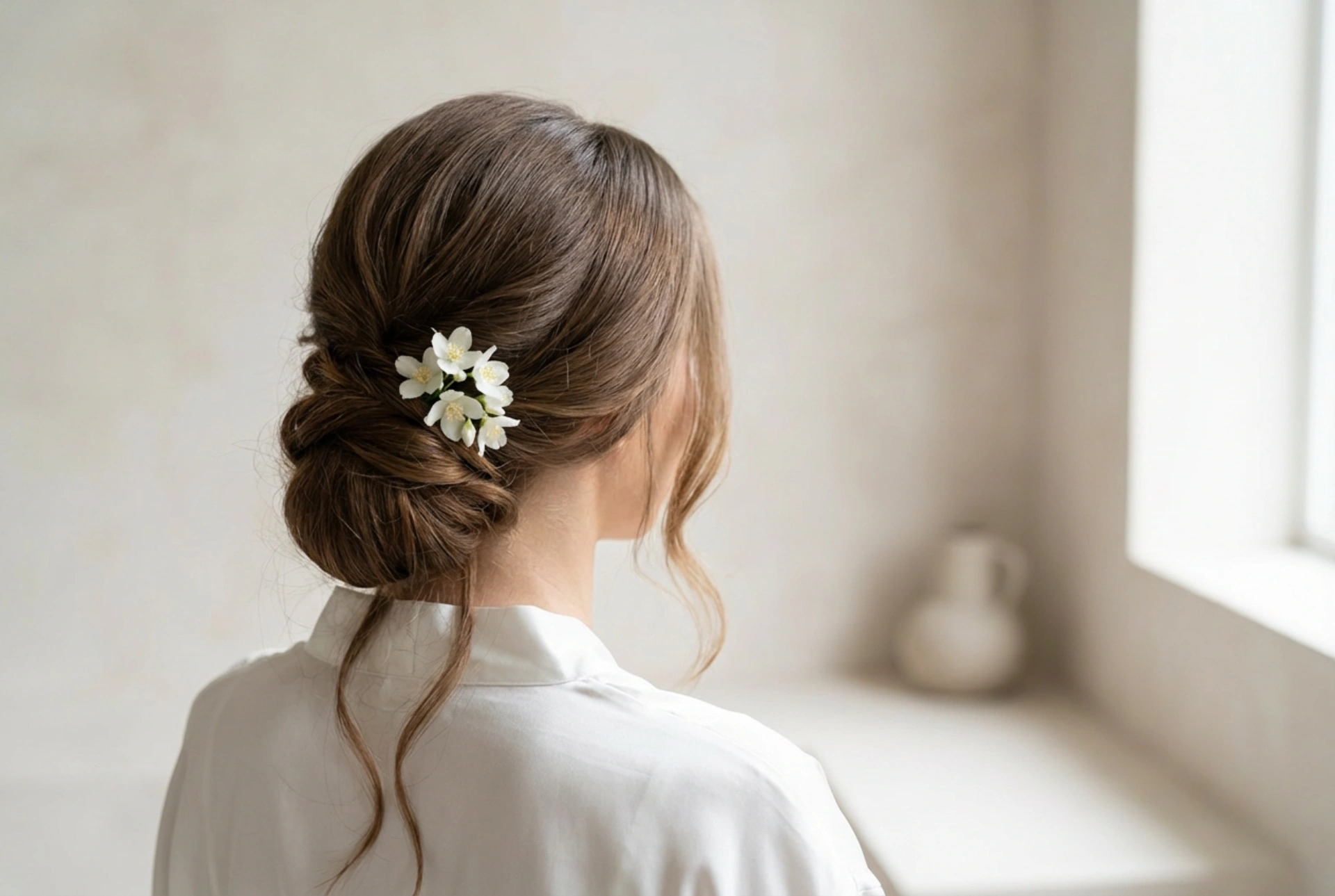 Bruidskapsel: lang haar klassiek opgestoken of in zachte golven