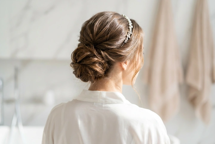 Bruidskapsel met een haarband: haarvoorbereiding, opsteekkapsels en houdbaarheid