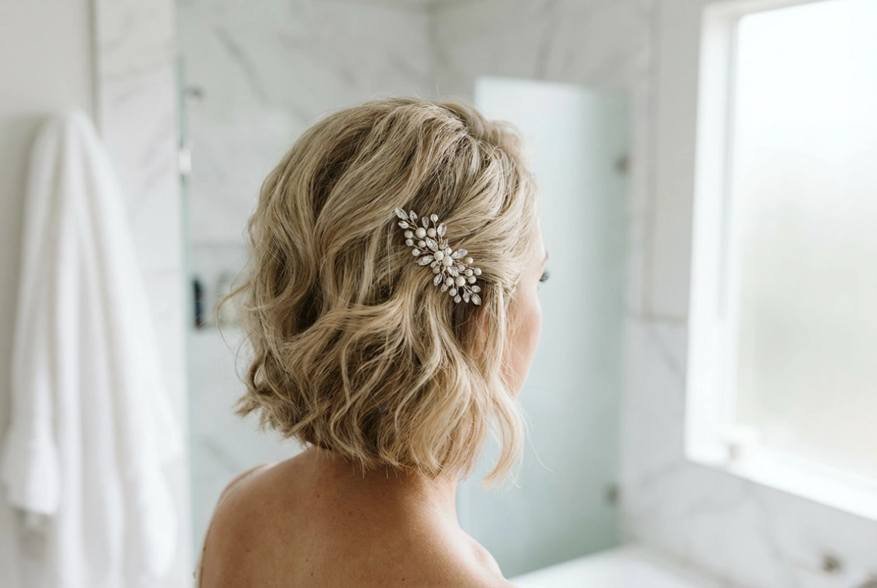 Bruidskapsel voor kort haar: volume, accessoires en houdbaarheid