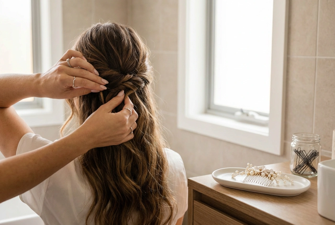Trouwkapsels voor lang haar: stijlen, golven en opsteekkapsels voor thuis