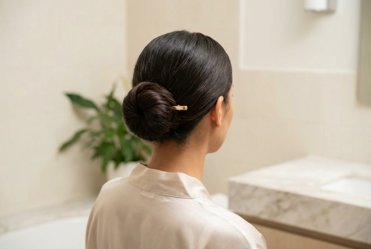 Gladde trouwknot: haarvoorbereiding, perfecte gladheid en sterke fixatie