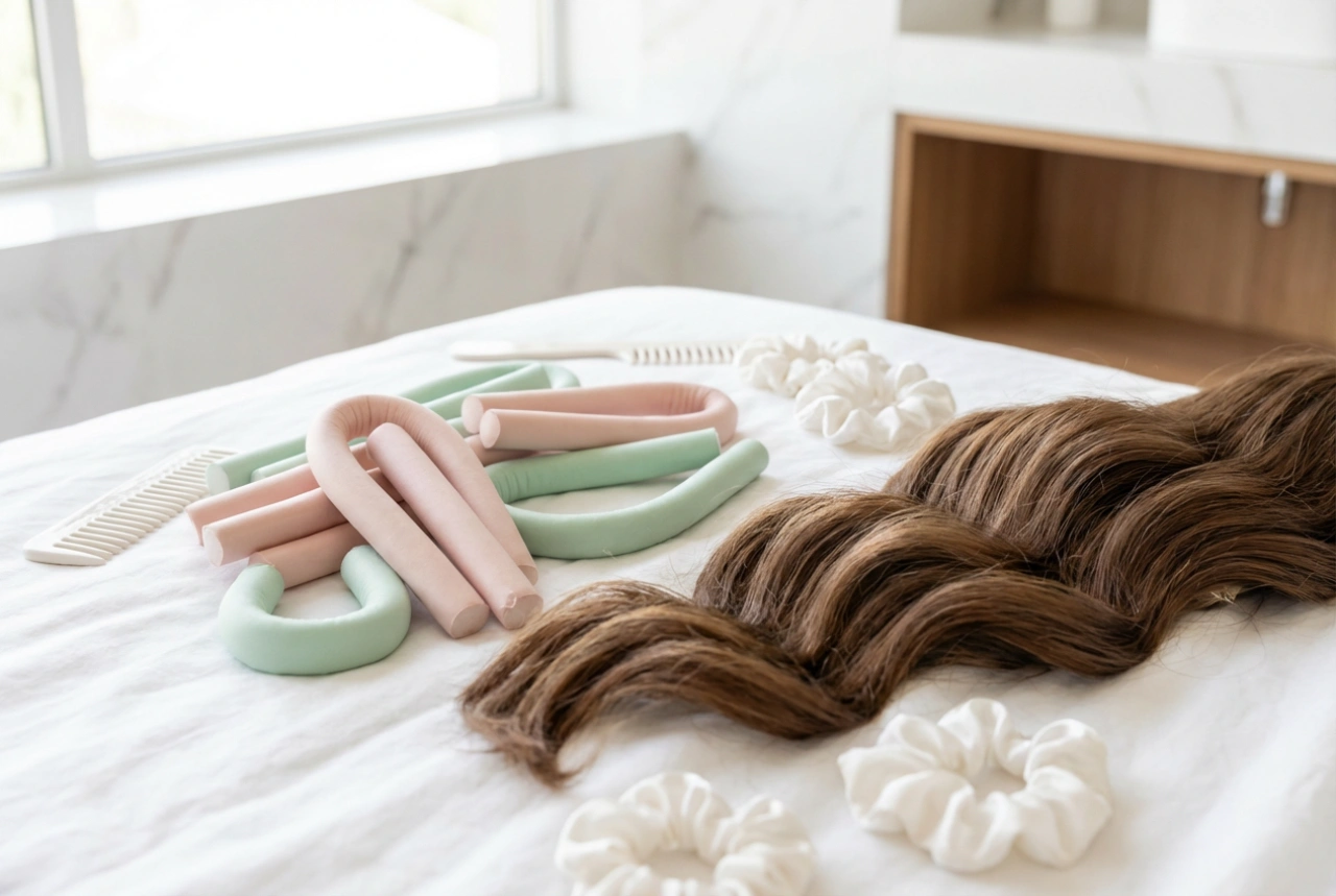 Grote haarrollers: volume en grove slagen zonder hitte