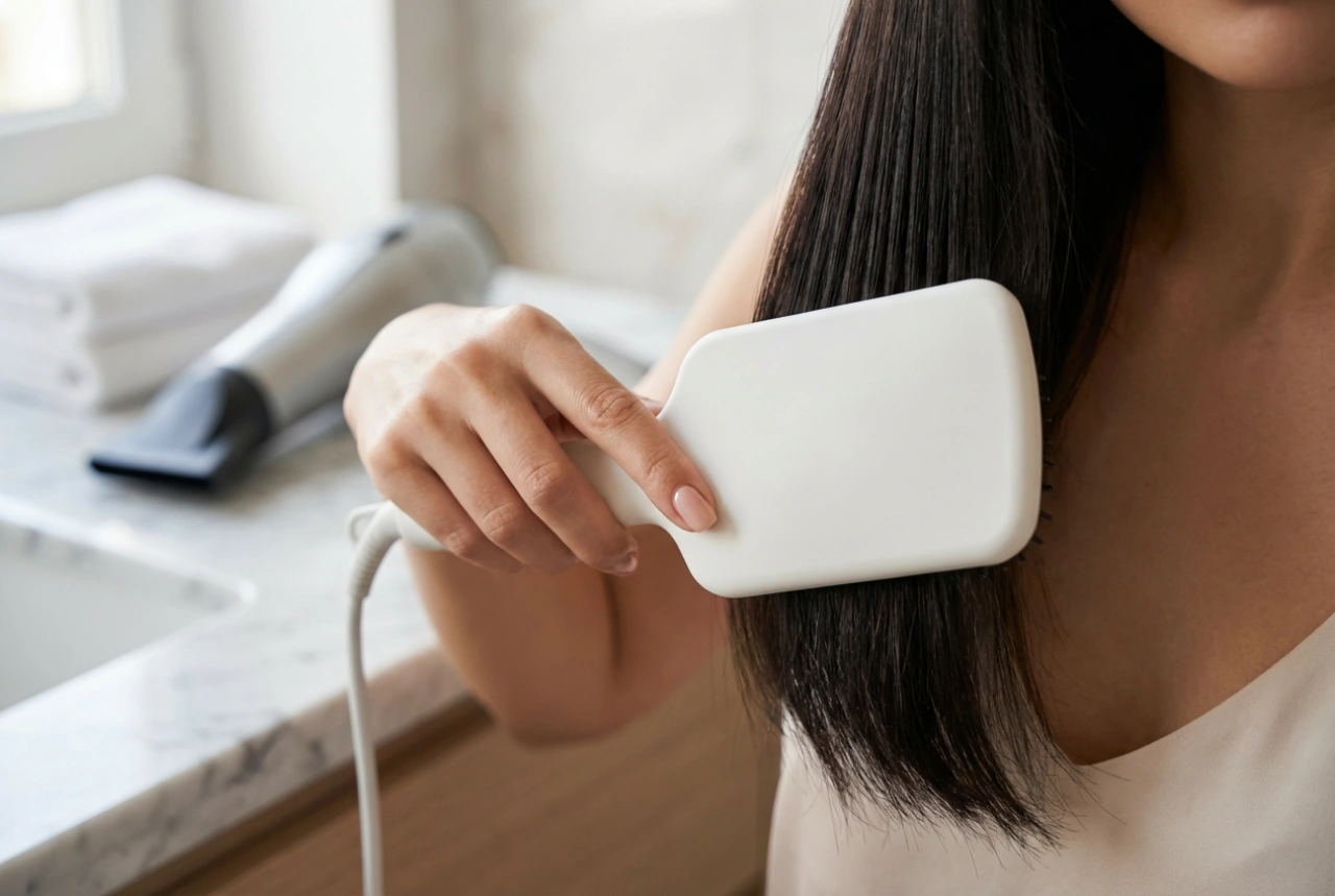 Haardroger voor het steil maken van haar: gladmakende borstels en droogtechniek