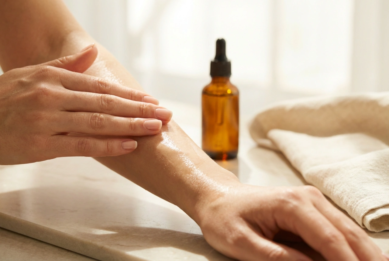 Hydraterende lichaamsolie: formulekeuze en massagetechniek