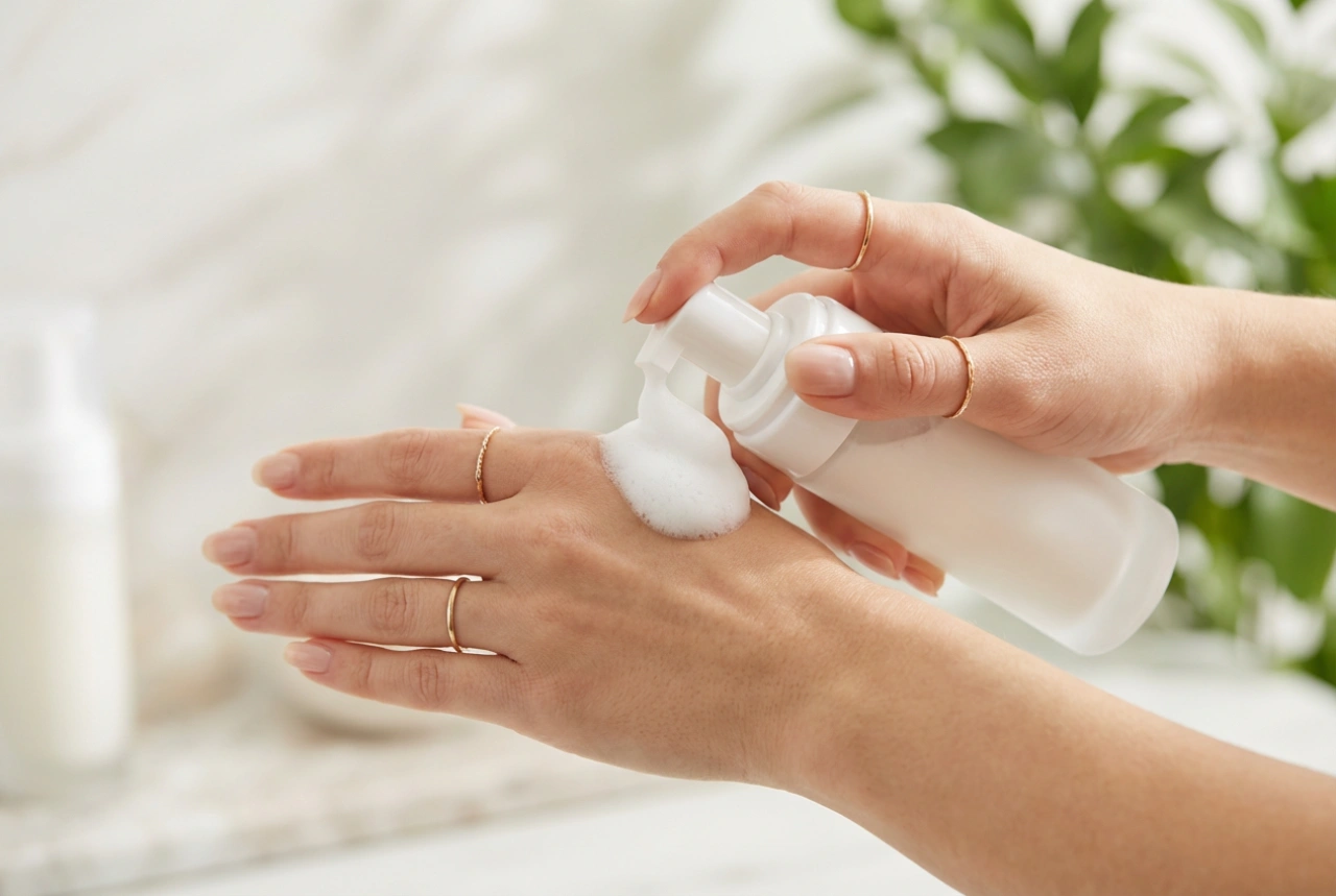 Schuimformule: handcrème in schuimvorm, layering en applicatie