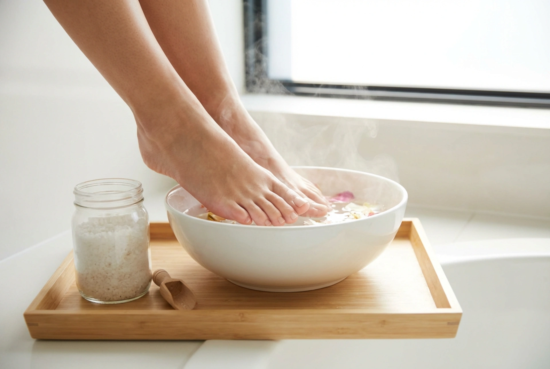 Voetenbadzout: hoe bereid je een verzachtend huisbad voor