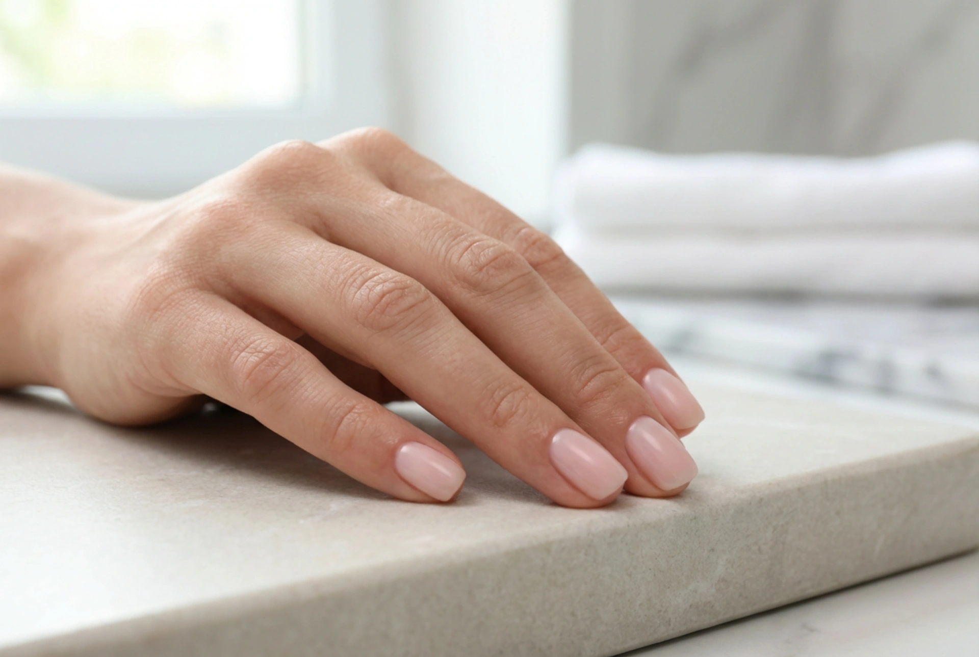 Korte hybride nagels zonder overlopende nagelriemen: vorm en lakken