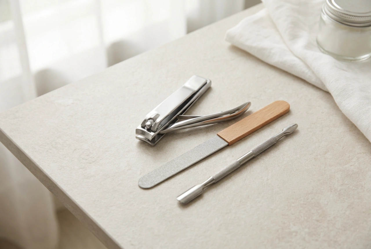 Manicureset: basiselementen, opbergen en hygiëne