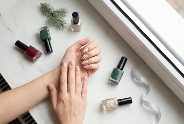 Gellak voor de feestdagen: nagelvoorbereiding, kleuren, subtiele versieringen