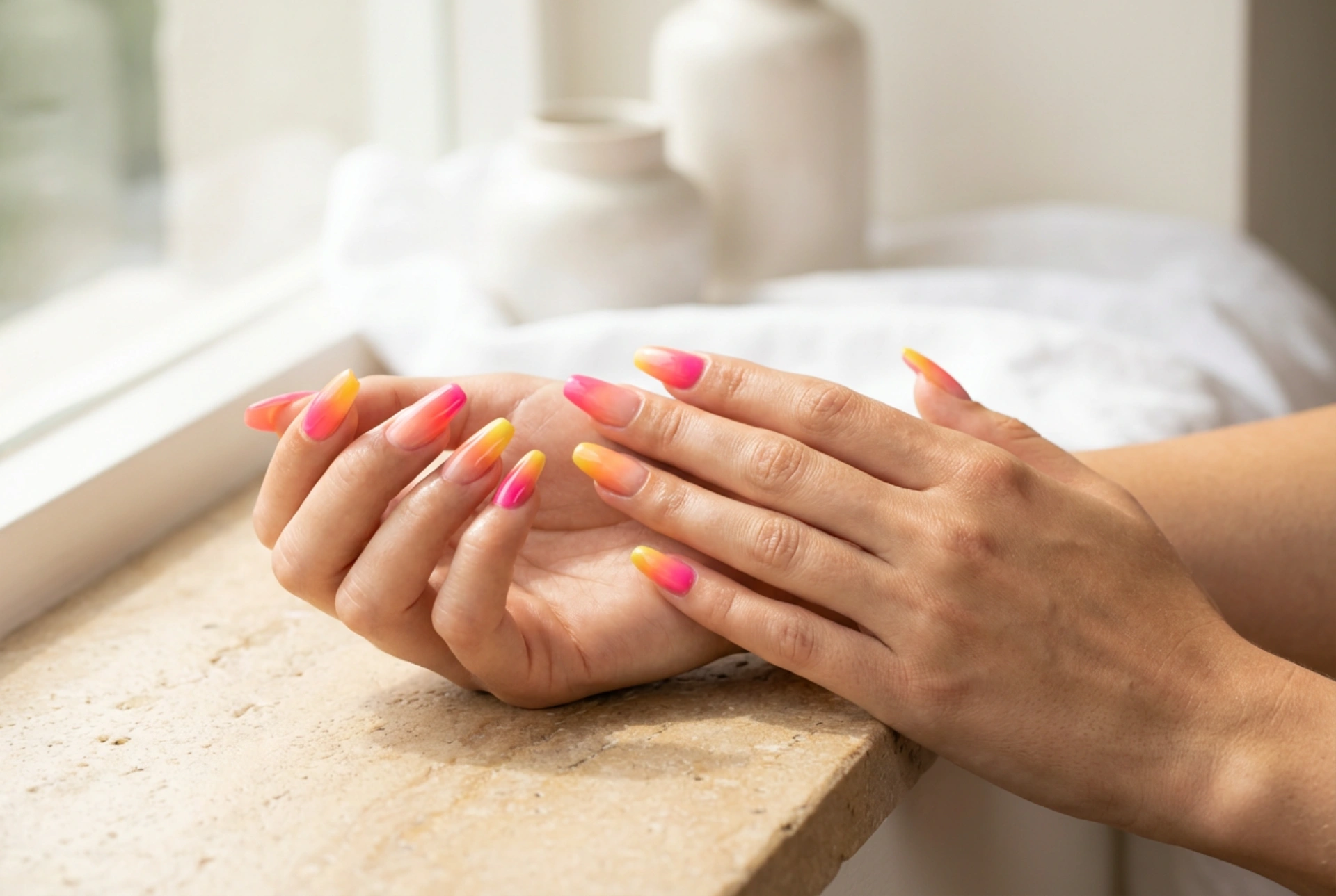 Kleurrijke Hybride Nagels voor de Zomer: Neonkleuren, Ombre en Kleurbescherming