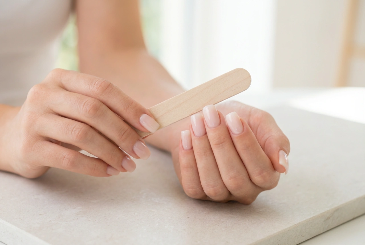 Vierkante hybride nagels: correct vijlen en beschermen van de zijkanten