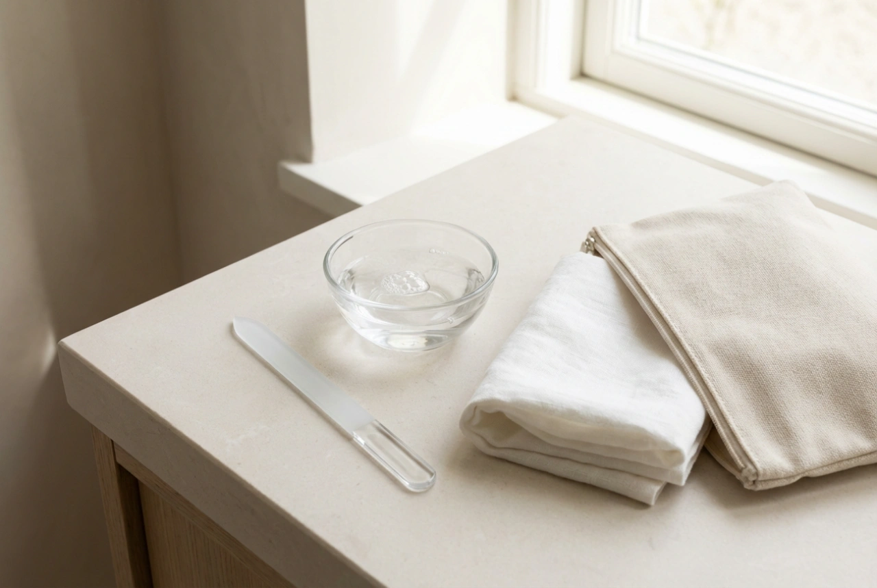 Glazen nagelvijl: correct vijlen, reinigen en opbergen