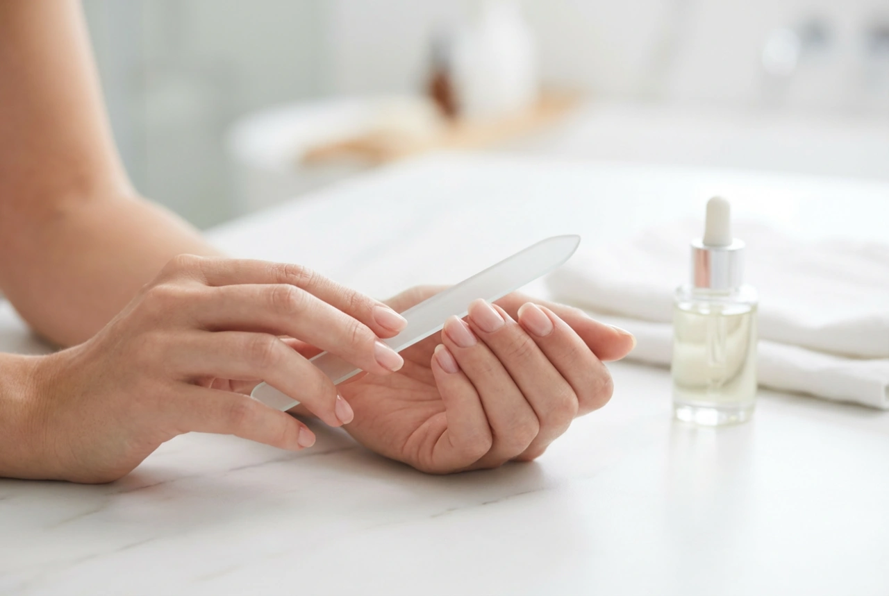 Glazen nagelvijl in manicure: vijltechniek en verzorging