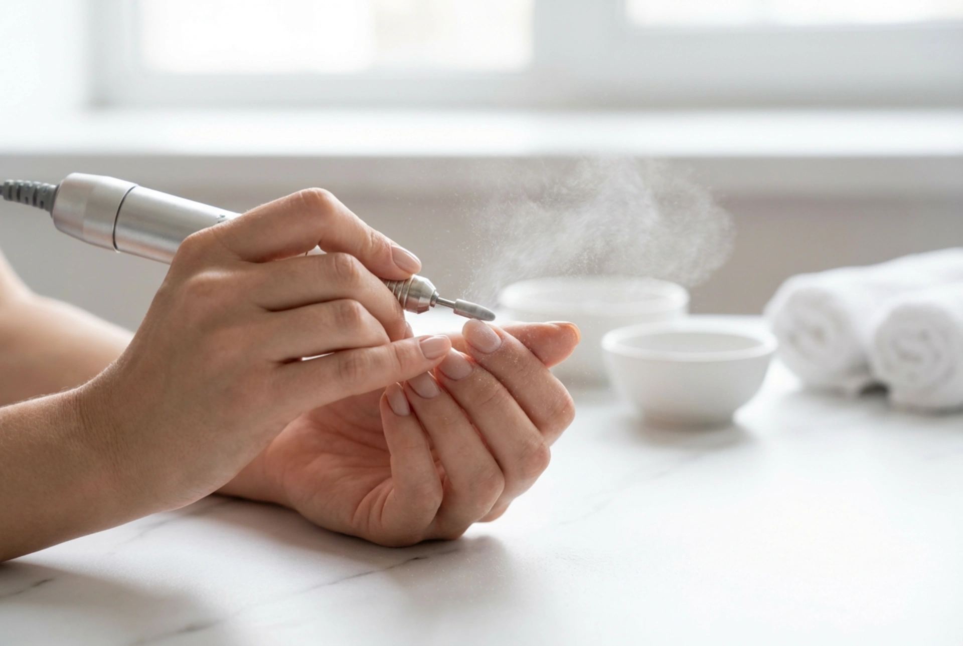 Hybryde nagellak verwijderen met een nagelfrees: instellingen, techniek en veelgemaakte fouten