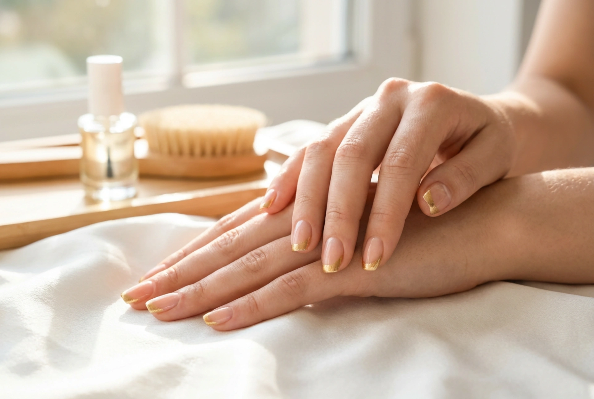 Gouden French Manicure: De Perfecte Tint Kiezen en de Smile Line Tekenen