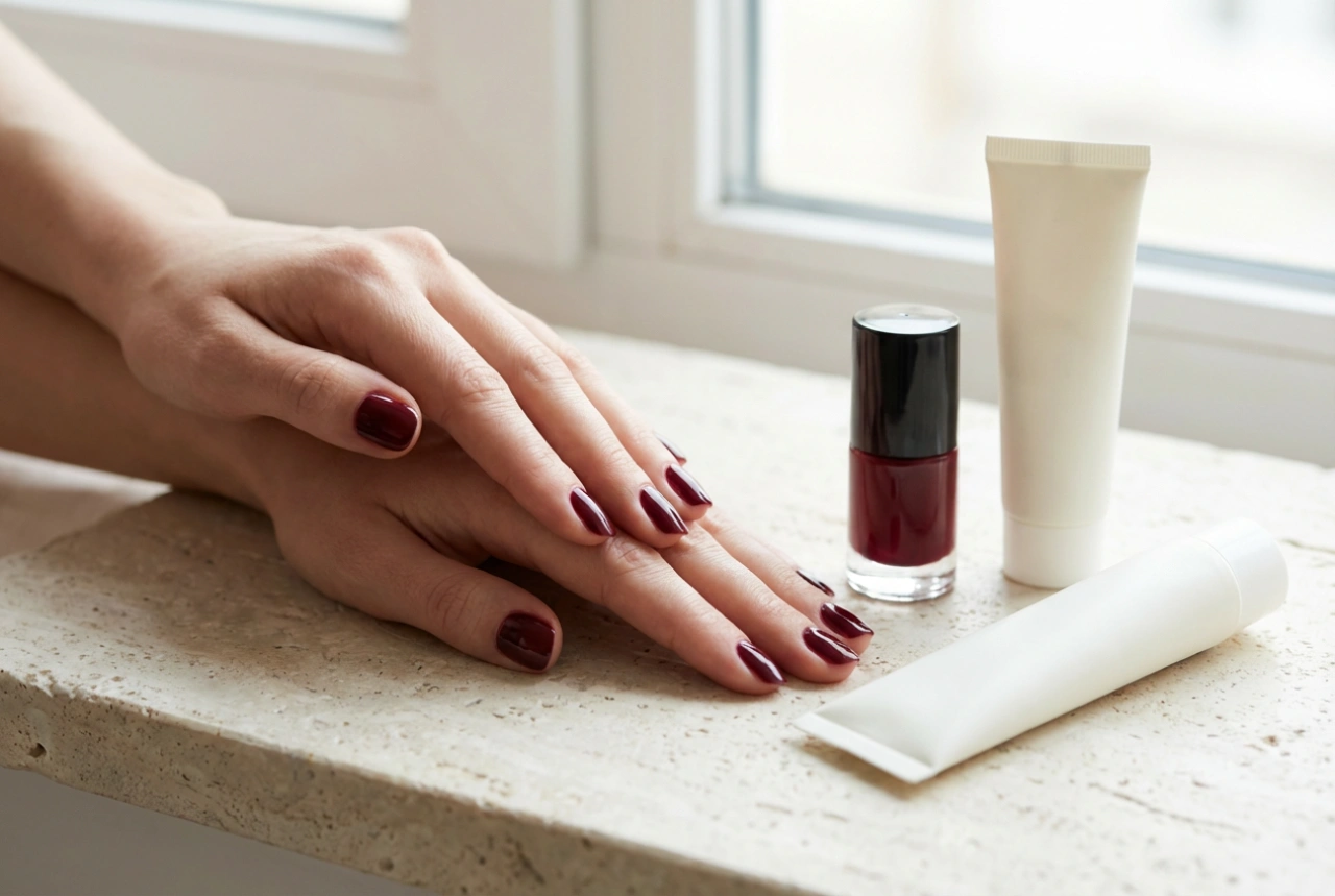 Bordeaux manicure: perfecte dekking, glans en verzorging