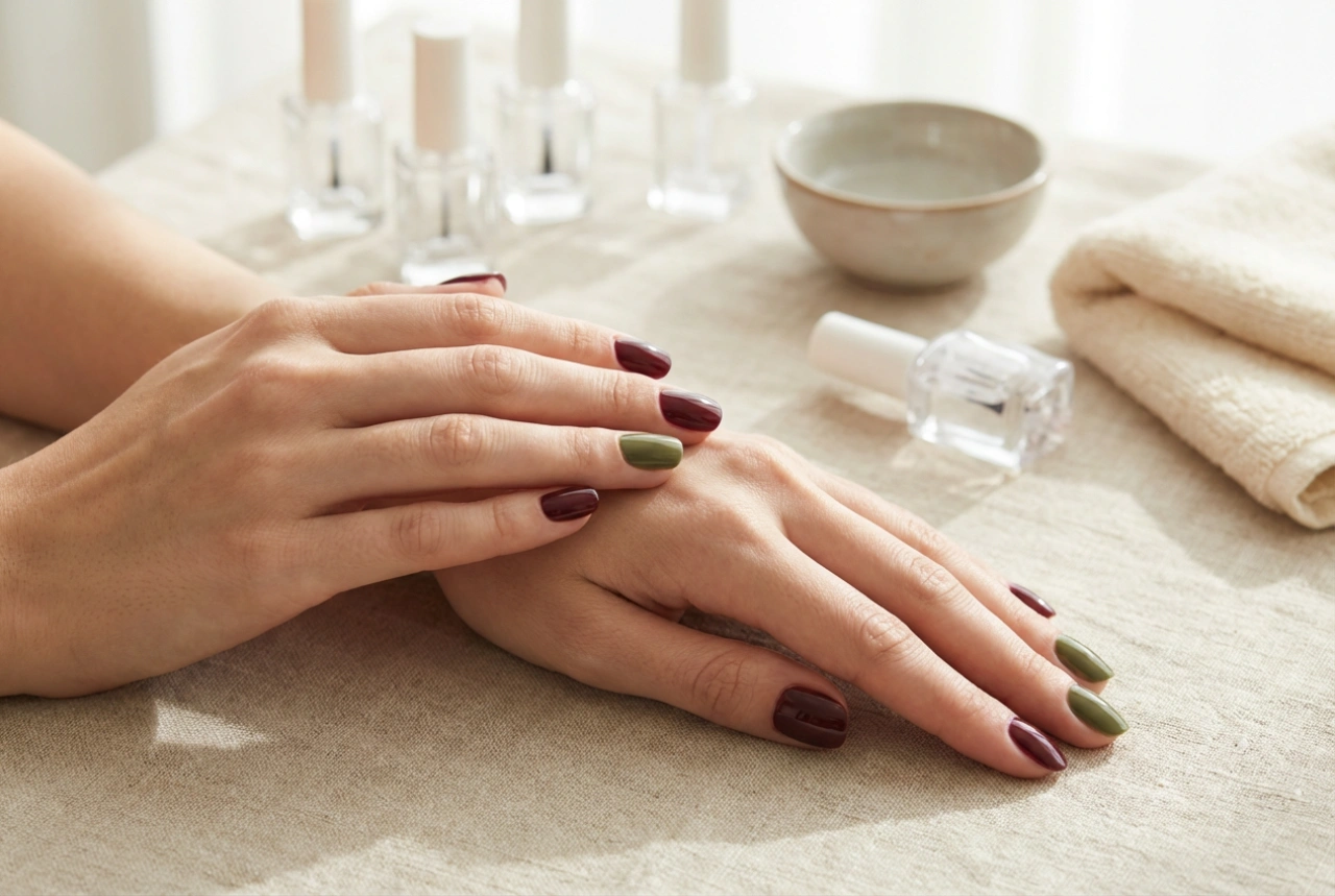 Hybride nagels voor de herfst: kleuren, techniek en een langdurig resultaat