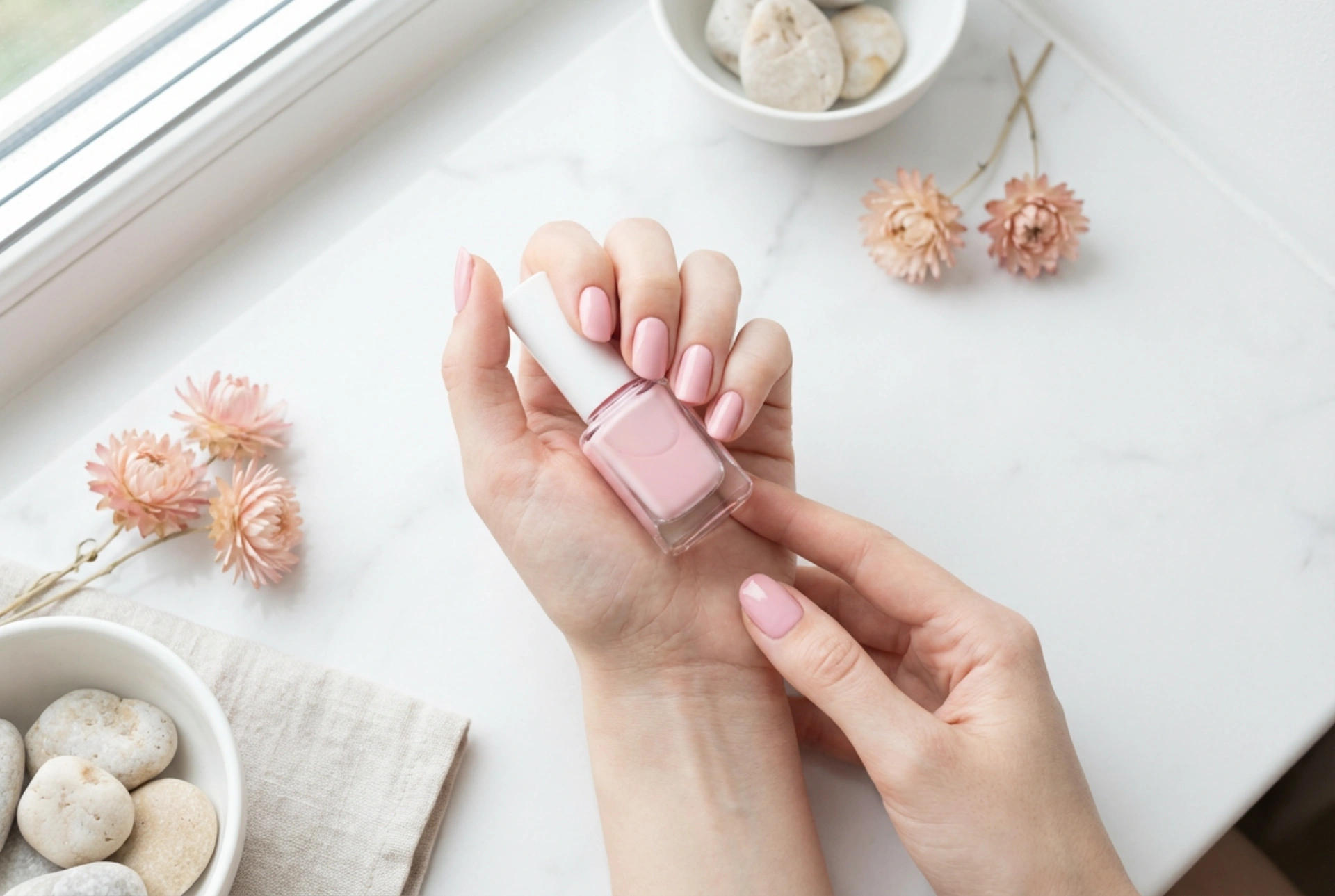 Mooie roze nagels zonder strepen: de juiste tint kiezen en zorgvuldig aanbrengen