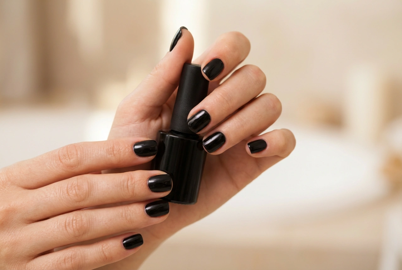 Korte zwarte nagels: laktechnieken en een perfecte afwerking