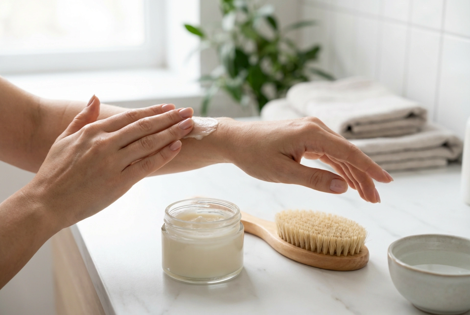 Verstevigende balsem: massage, droogborstelen en applicatieregels