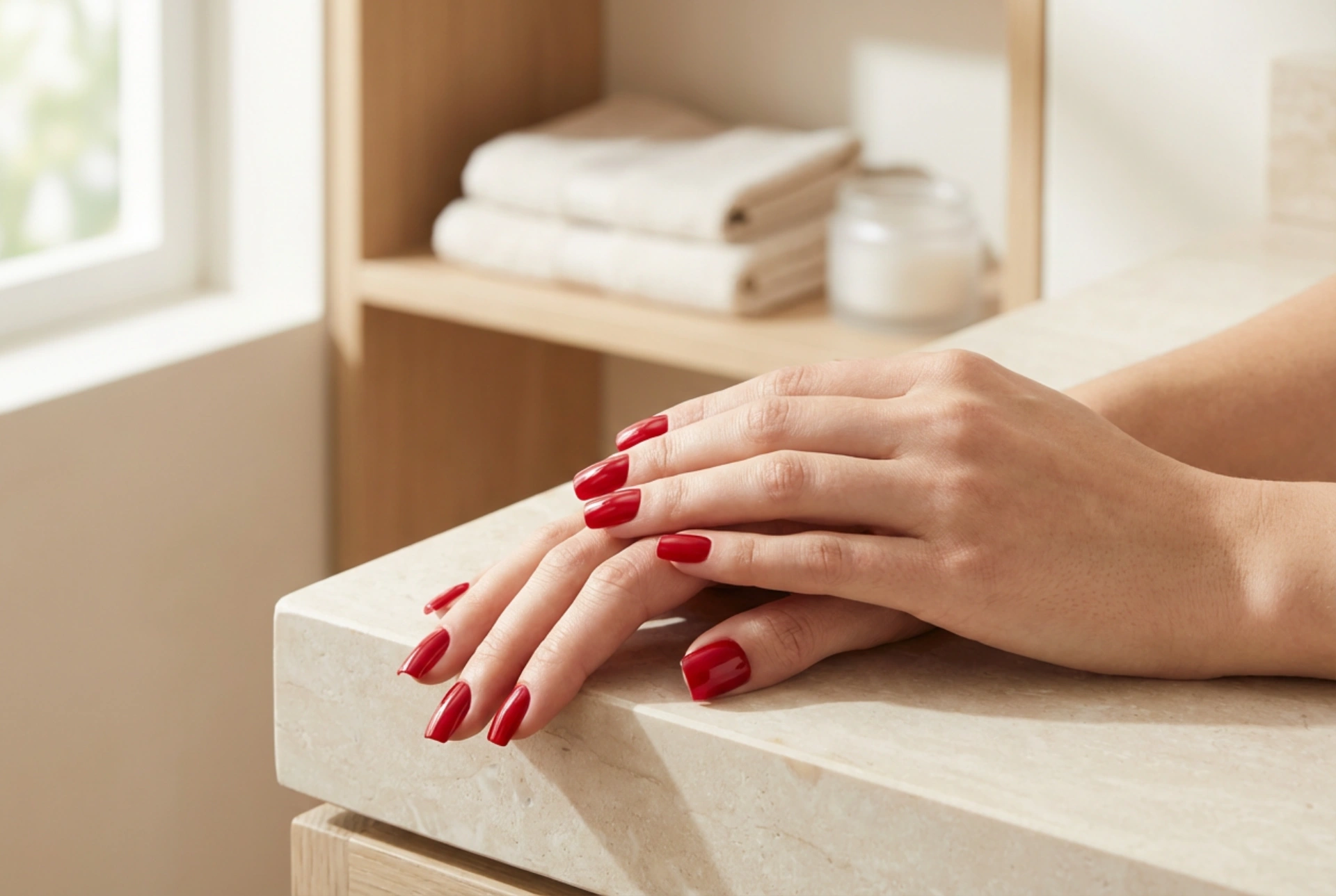 Rode vierkante nagels: vijlen, lakken en afwerken