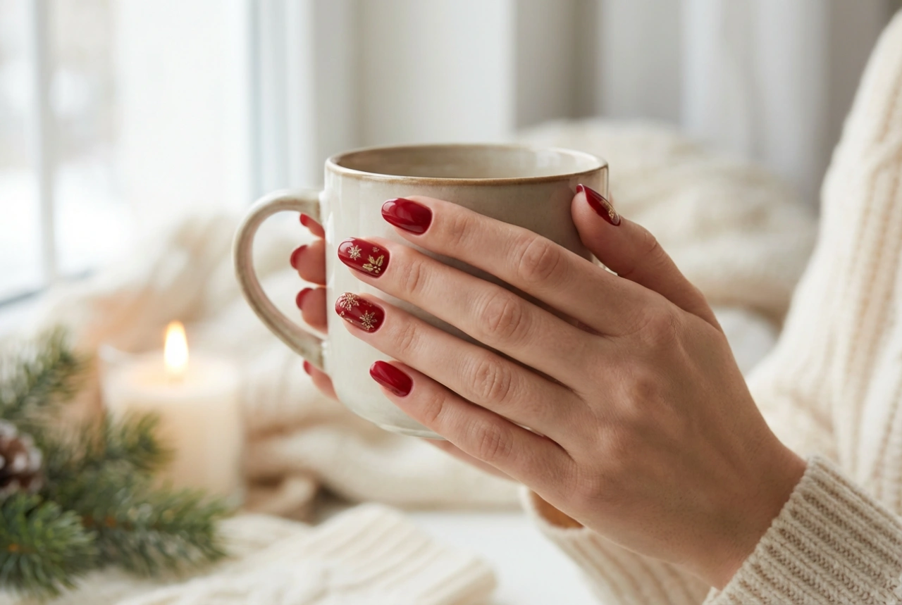Rode kerstnagels: klassieke motieven en beproefde technieken