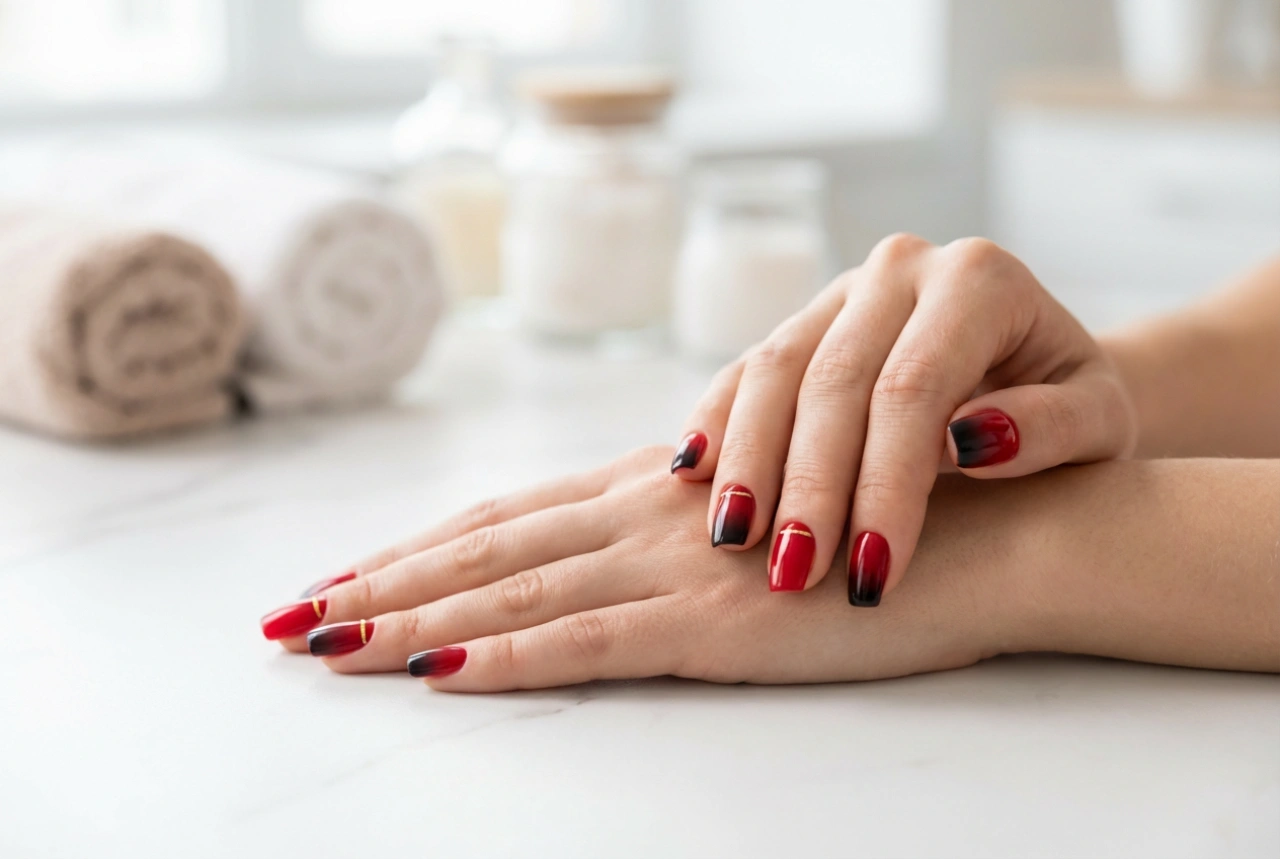 Rode en Zwarte Nagels: Kleuren Combineren, Ombre en Versieringen