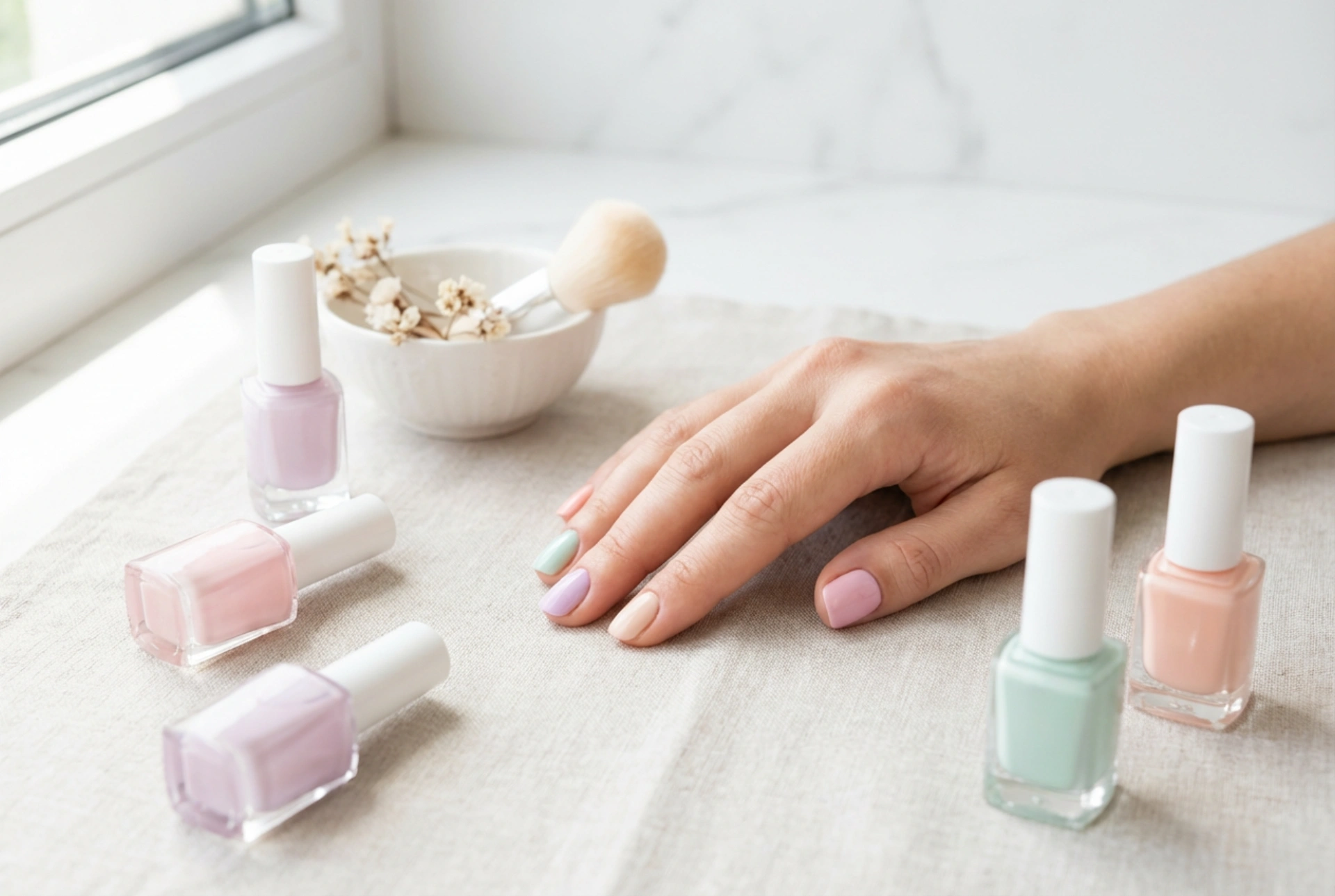 Pastel manicure: hoe kleuren combineren, strepen camoufleren en de juiste topcoat kiezen