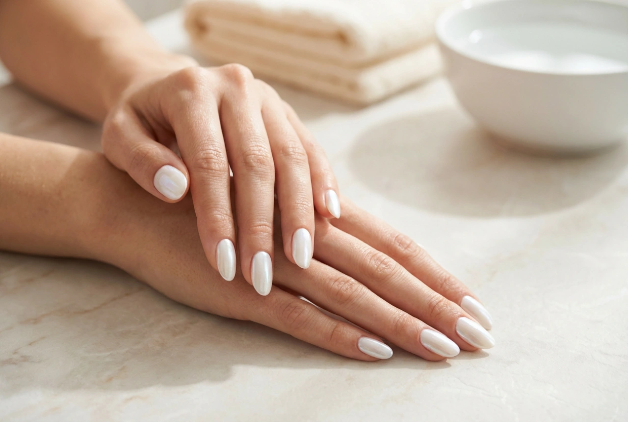 Parelmoer witte nagels: hoe creëer je het schelp- en spiegeleffect