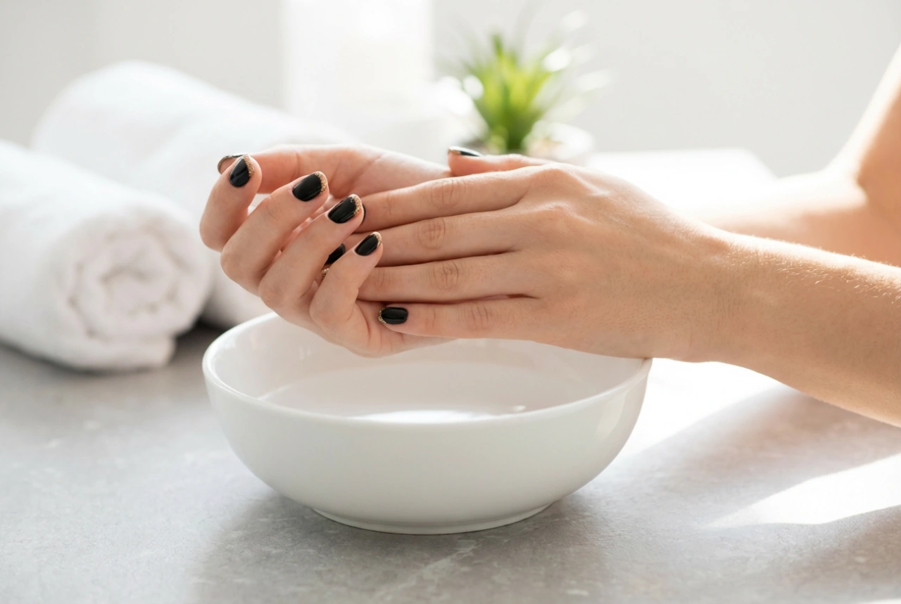 Glitteraccenten: Zwarte nagels met gouden glitter stap voor stap