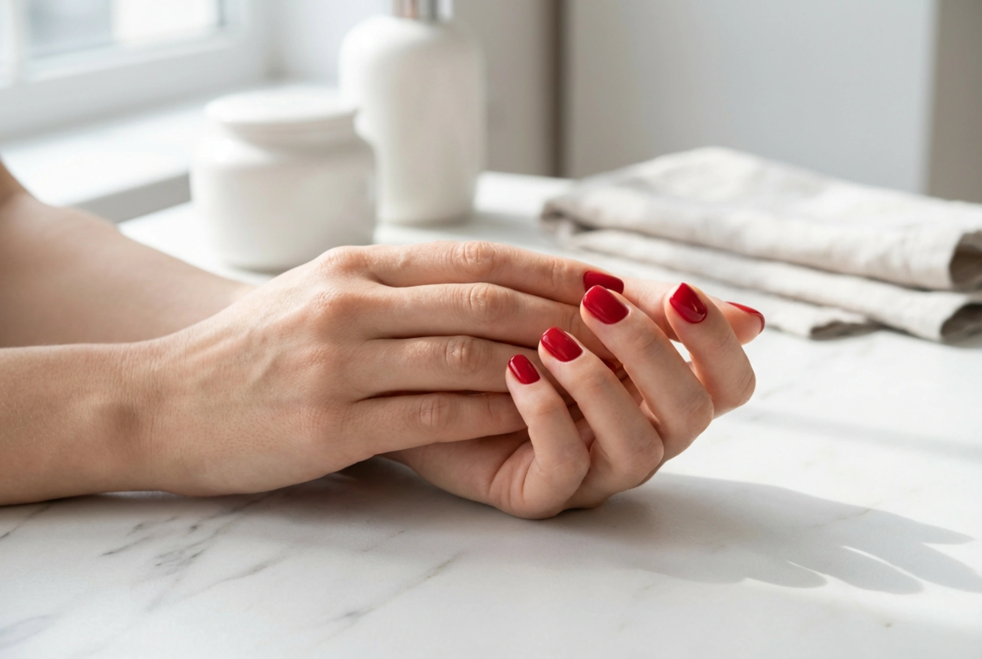 Rode nagels op korte nagels: optische verlenging en handige trucs