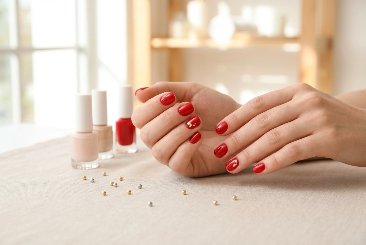 Rode nagels met accenten: welke decoraties te kiezen en hoe ze aan te brengen