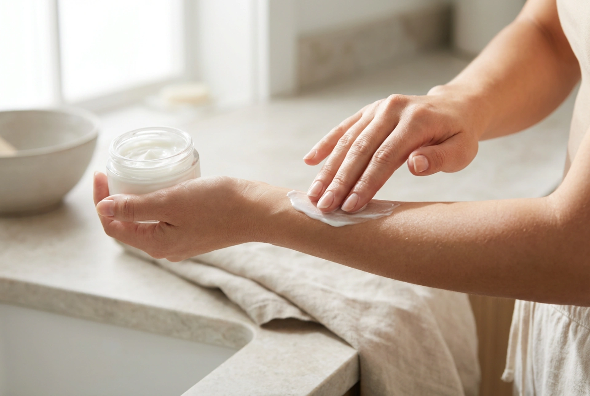 Retinol in de huidverzorging: bodylotion met retinol en een zachte applicatie