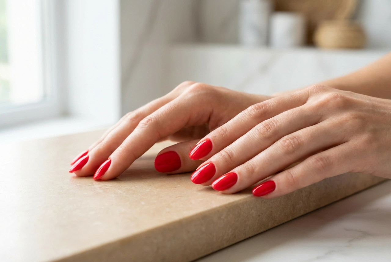 Rode hybride nagels: intense kleur en duurzaamheid stap voor stap
